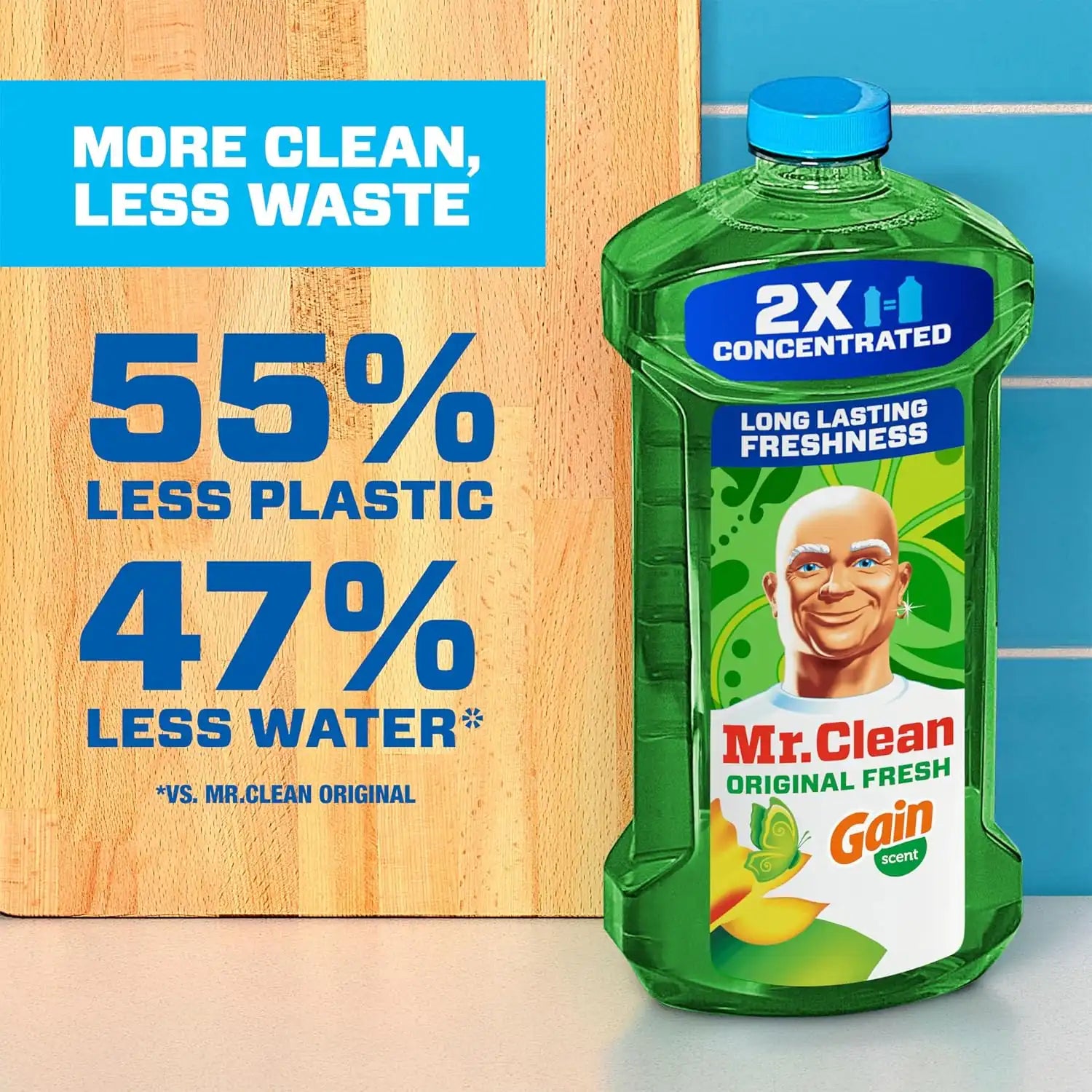 Mr. Clean All Purpose Cleaner. Floor Cleaner for Mopping Home. Bathroom. & Kitchen. Cleaning Liquid for Mop & Bucket. Cleaning Supplies. Multi-Surface Dilutable. Gain. 41oz (Pack of 4) - Image 6