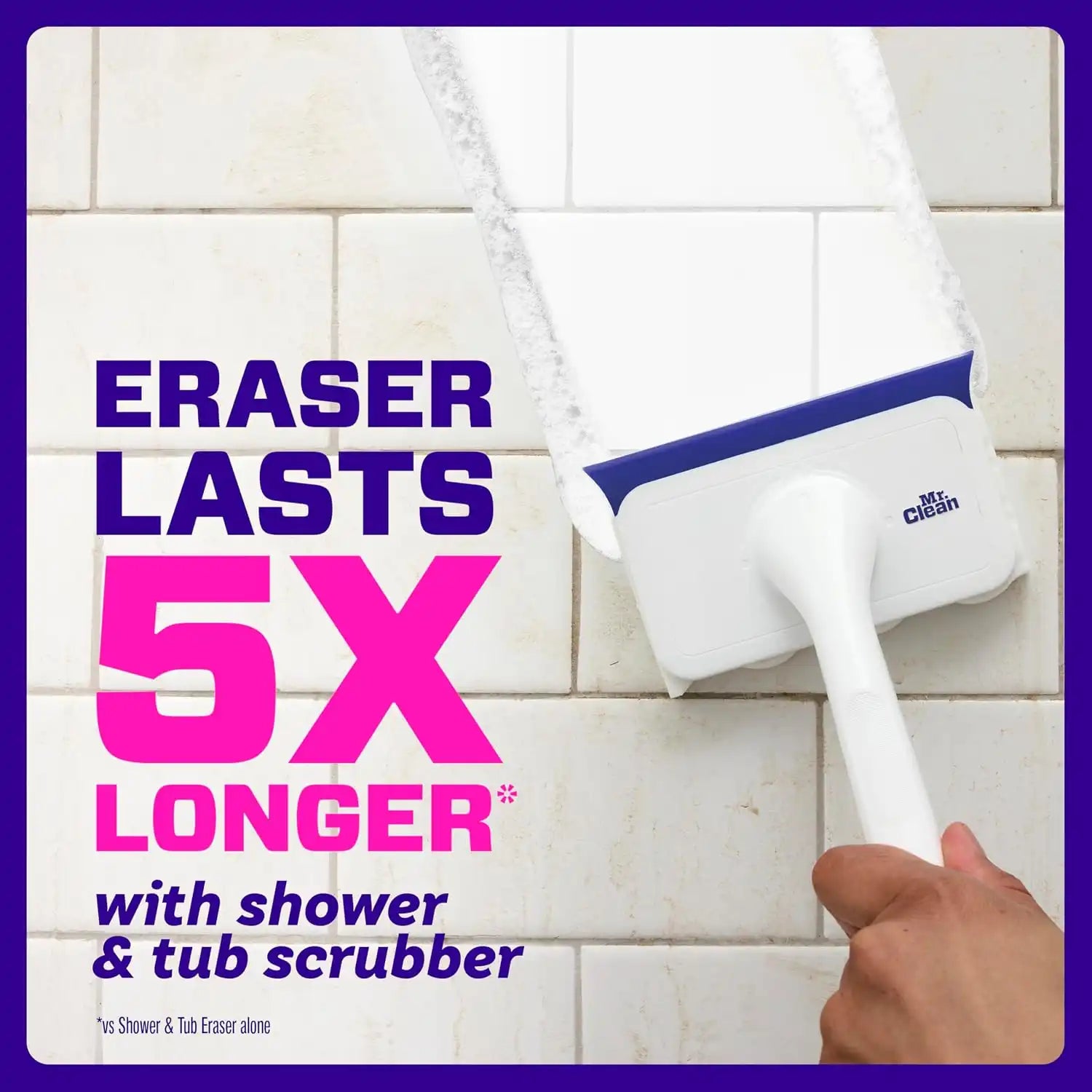 Mr. Clean Magic Eraser Shower & Tub Scrubber. Bathroom Cleaner. All in One Bathroom Cleaner. Lemon Starter Kit. 2 Scrubber. 5 Foaming Magic Erasers. 1 Whole Home Extra Durable Magic Eraser - Image 6