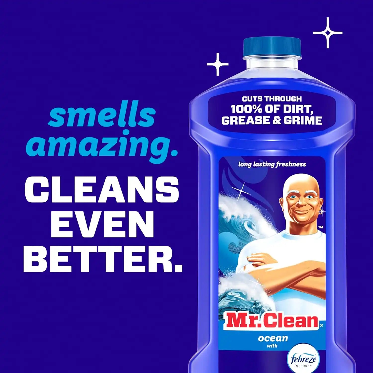 Mr. Clean All Purpose Cleaner. Mop Soap. Floor Cleaner for Mopping Home. Bathroom. & Kitchen. Cleaning Liquid for Mop & Bucket. Cleaning Supplies. Multi-Surface Dilutable. Ocean. 41oz - Image 6