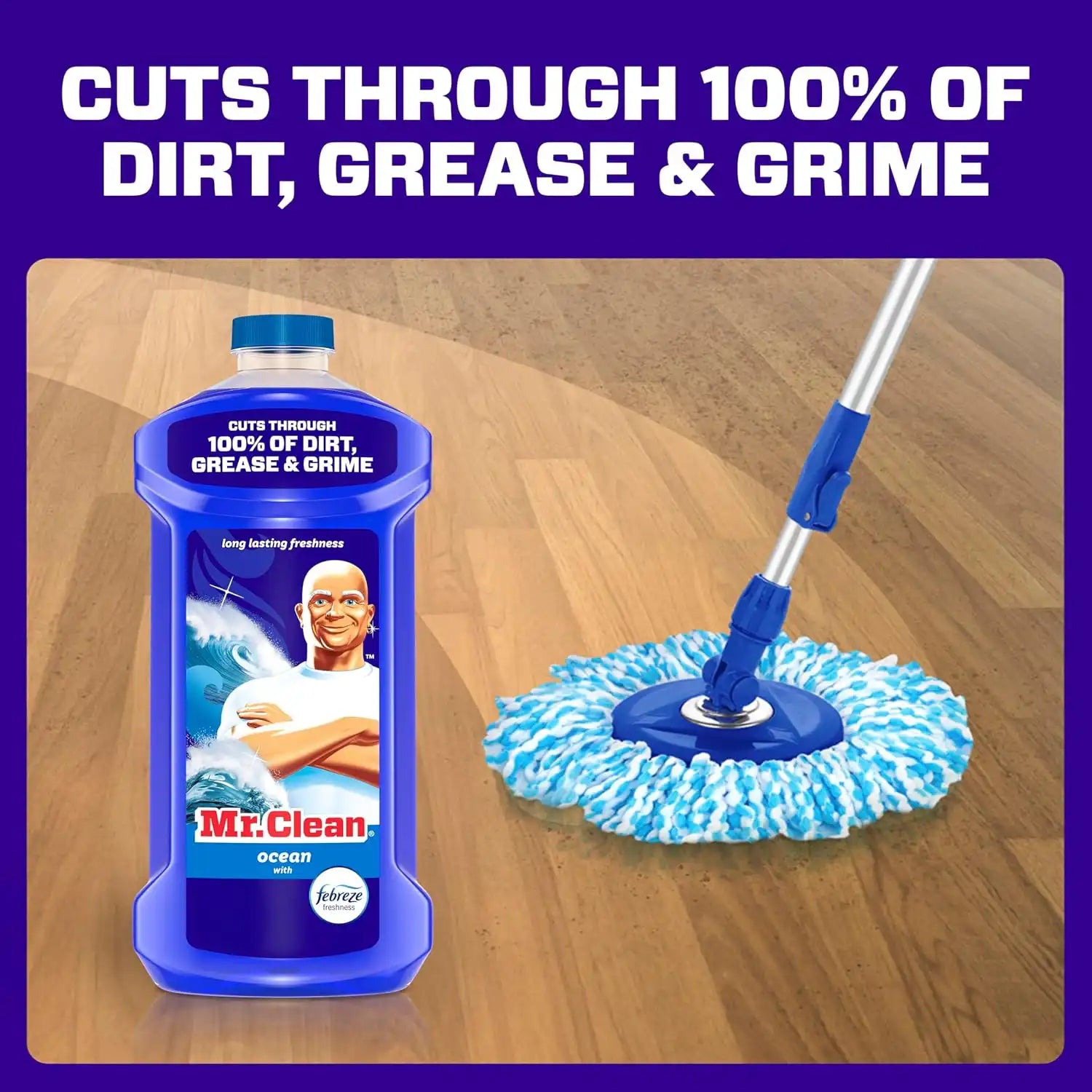 Mr. Clean All Purpose Cleaner. Mop Soap. Floor Cleaner for Mopping Home. Bathroom. & Kitchen. Cleaning Liquid for Mop & Bucket. Cleaning Supplies. Multi-Surface Dilutable. Ocean. 41oz - Image 5