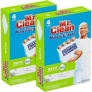 Mr. Clean Magic Eraser Bath Scrubber. 4 Count (Pack of 2)