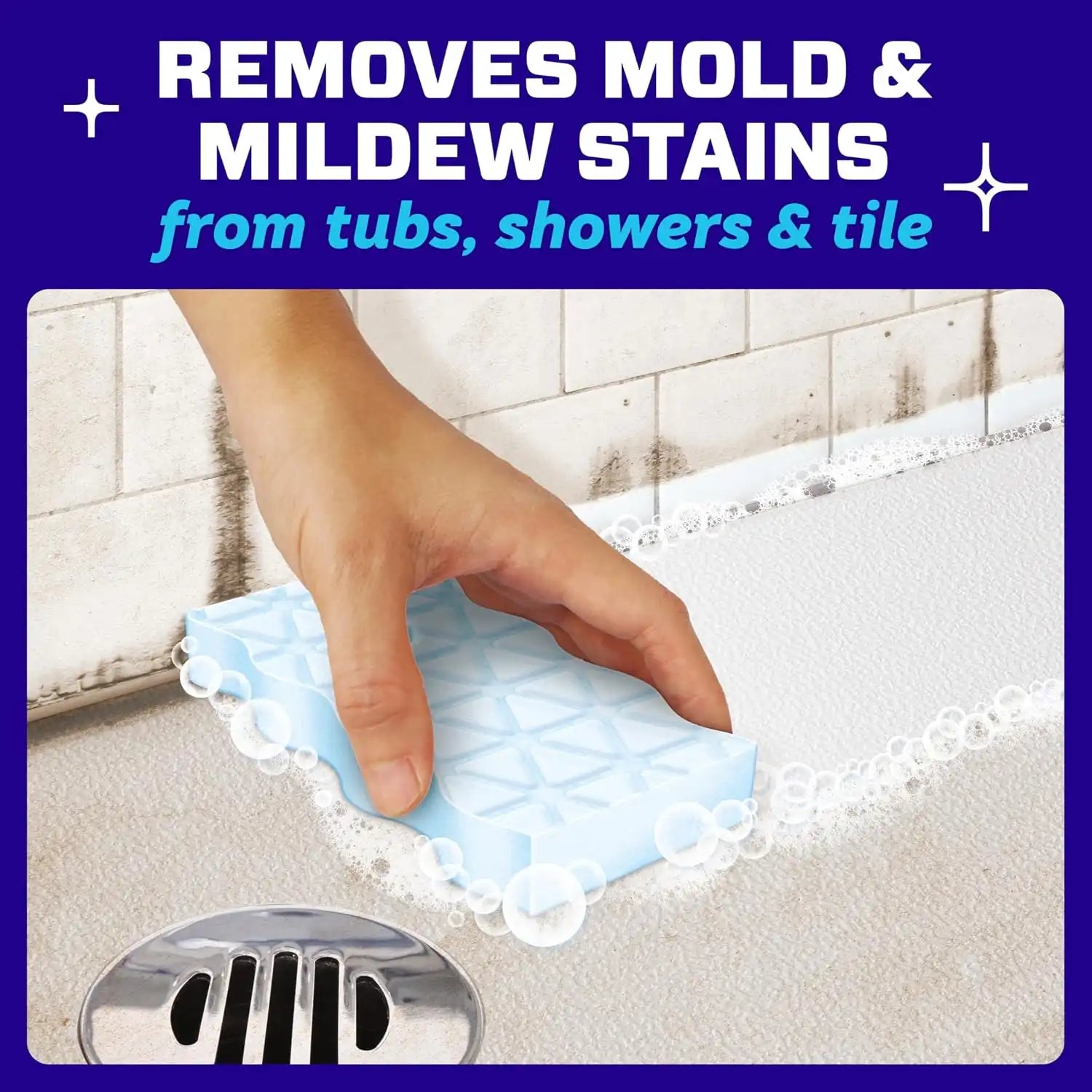 Mr. Clean Magic Eraser Sponge. Bathroom Cleaner. Shower Cleaner. Tub Cleaner. Soap Scum Remover. Bathroom Cleaning Supplies. Dawn Cleaning Power with Lemon Scent. 2 in 1 Bath. 7ct - Image 5