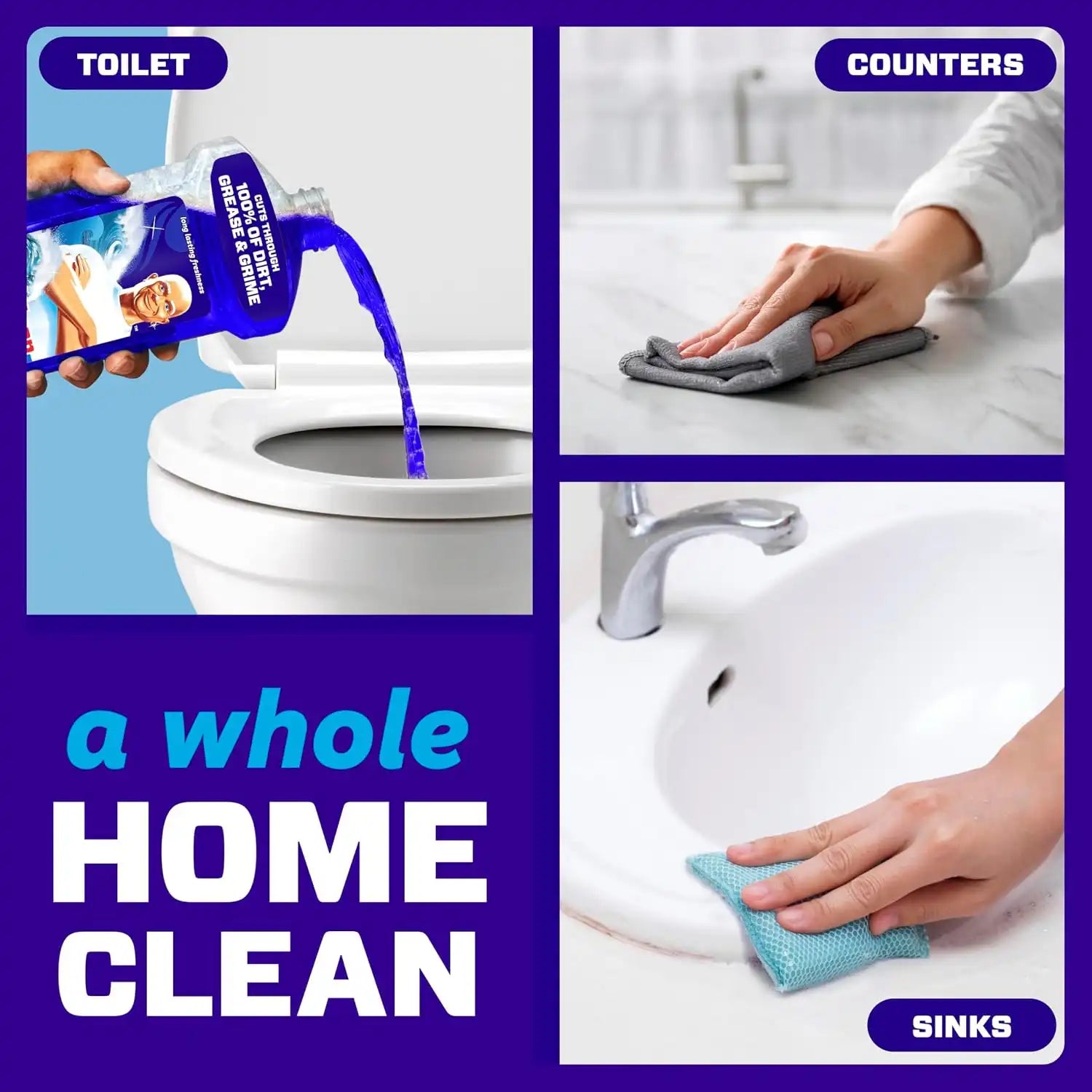 Mr. Clean All Purpose Cleaner. Mop Soap. Floor Cleaner for Mopping Home. Bathroom. & Kitchen. Cleaning Liquid for Mop & Bucket. Cleaning Supplies. Multi-Surface Dilutable. Ocean. 41oz - Image 3